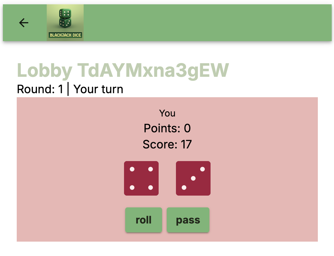Dice Game Screenshot
