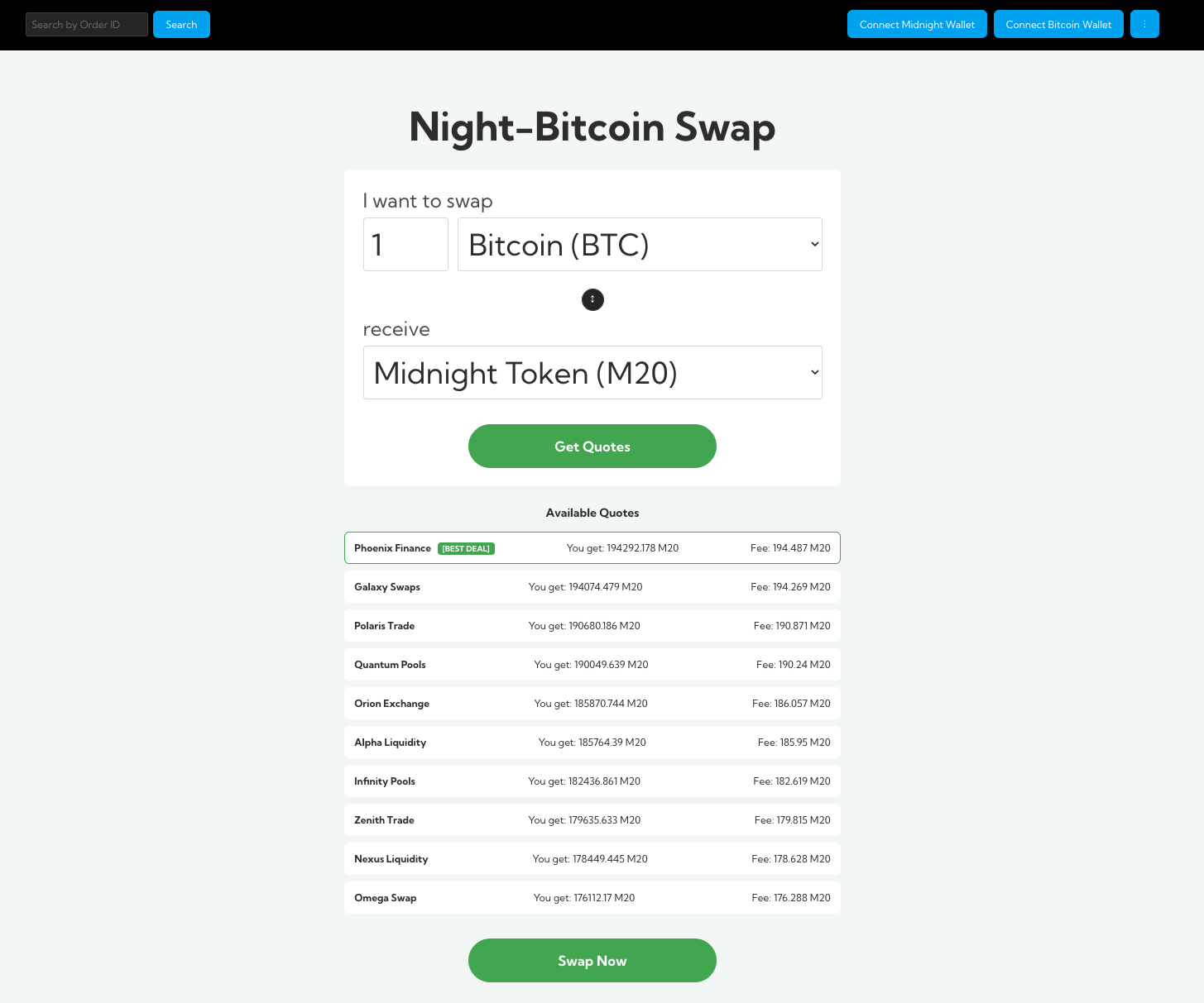 Night Bitcoin UI